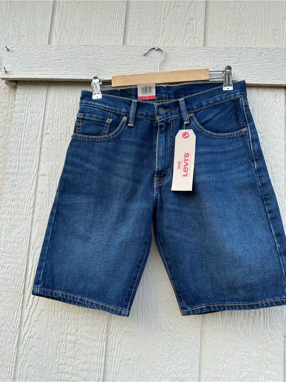 Levi's 505 Men's Shorts Premium Cotton Regular Fit Dark Denim Stonewash 34505